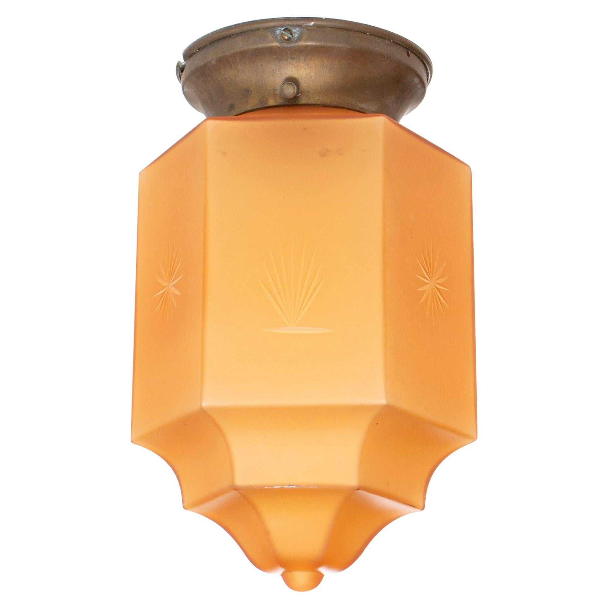 Art Deco Flush Mount Light, 1930s