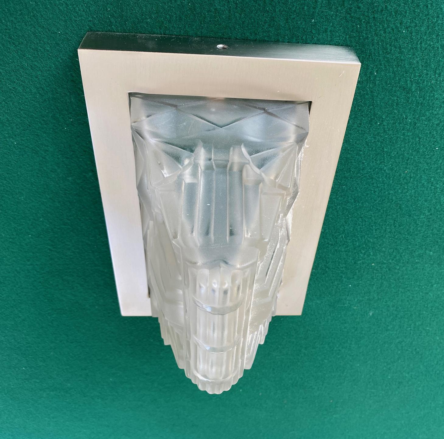 Pressed Art Deco Flush Mount or Wall Sconce