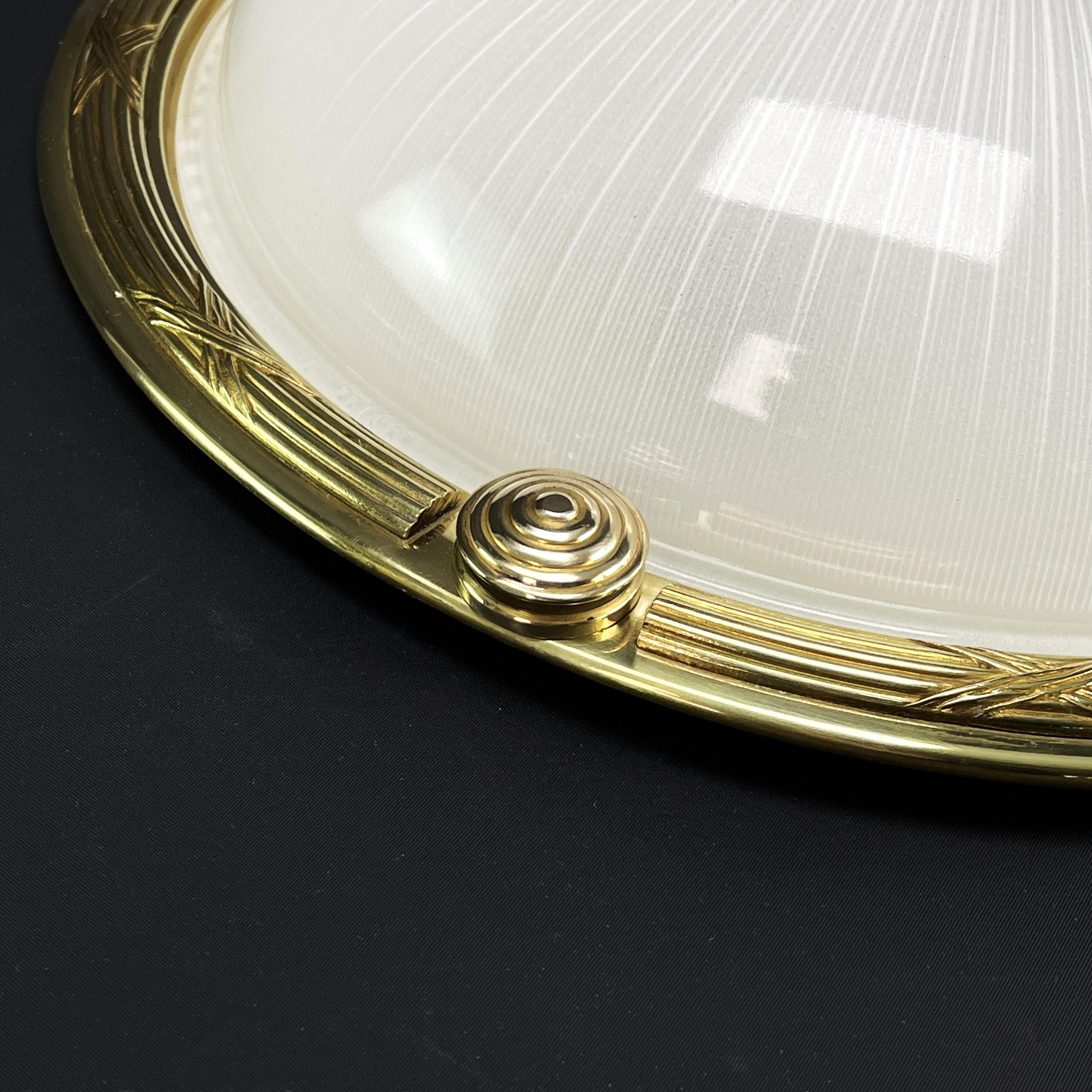 French Art Deco Flush Mount  Plafoniere by Holophane, 1930s For Sale