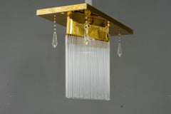 Art Deco Flush mount with glass sticks and 4 glass prism vienna around 1920s
