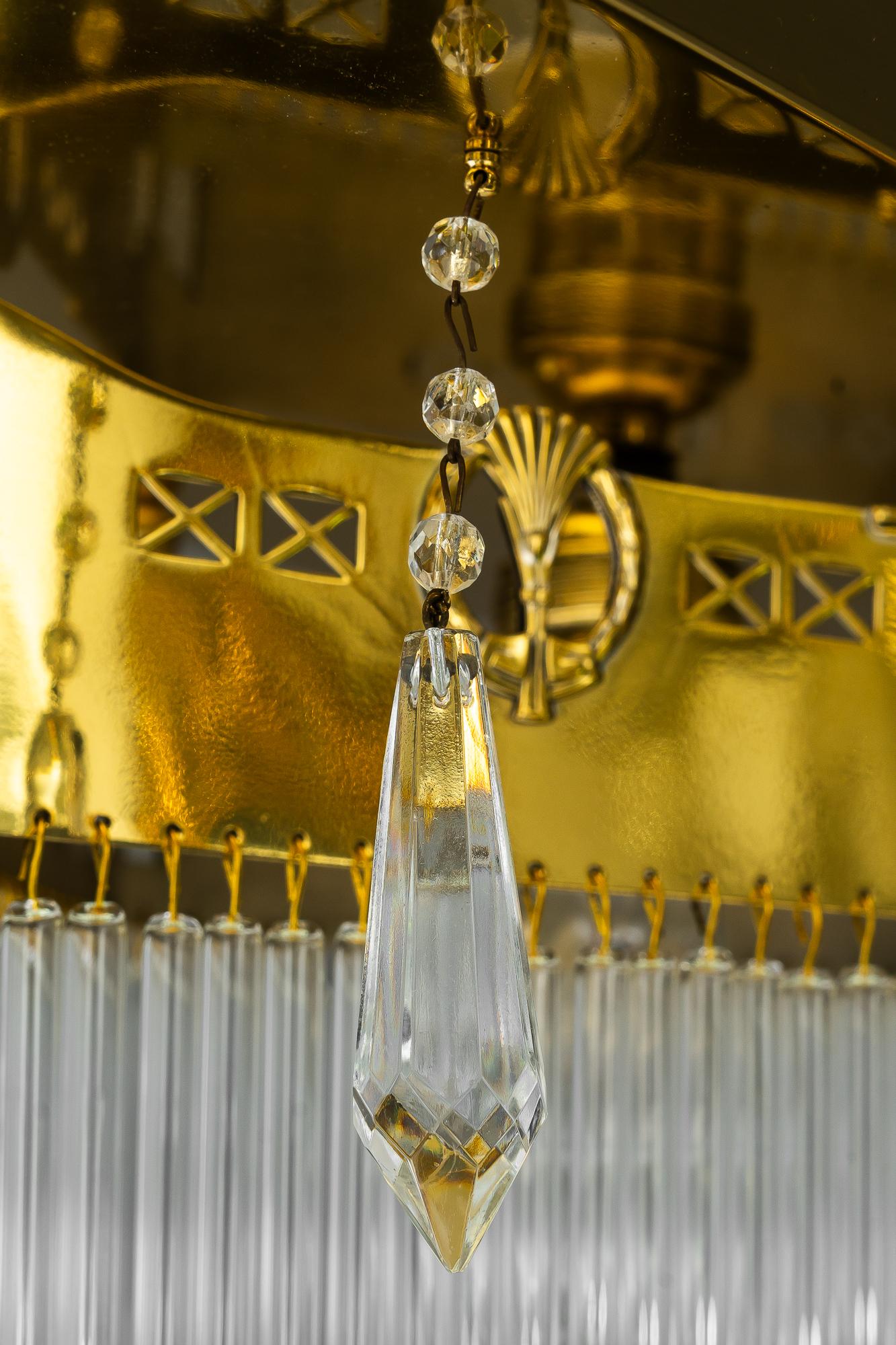 Art Deco montatura ad incasso con bacchette di vetro e 4 prismi di vetro di Vienna intorno agli anni '20 In condizioni buone in vendita a Wien, AT