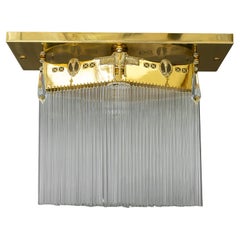 Antique Art Deco Flush mount with glass sticks and 4 glass prism vienna around 1920s