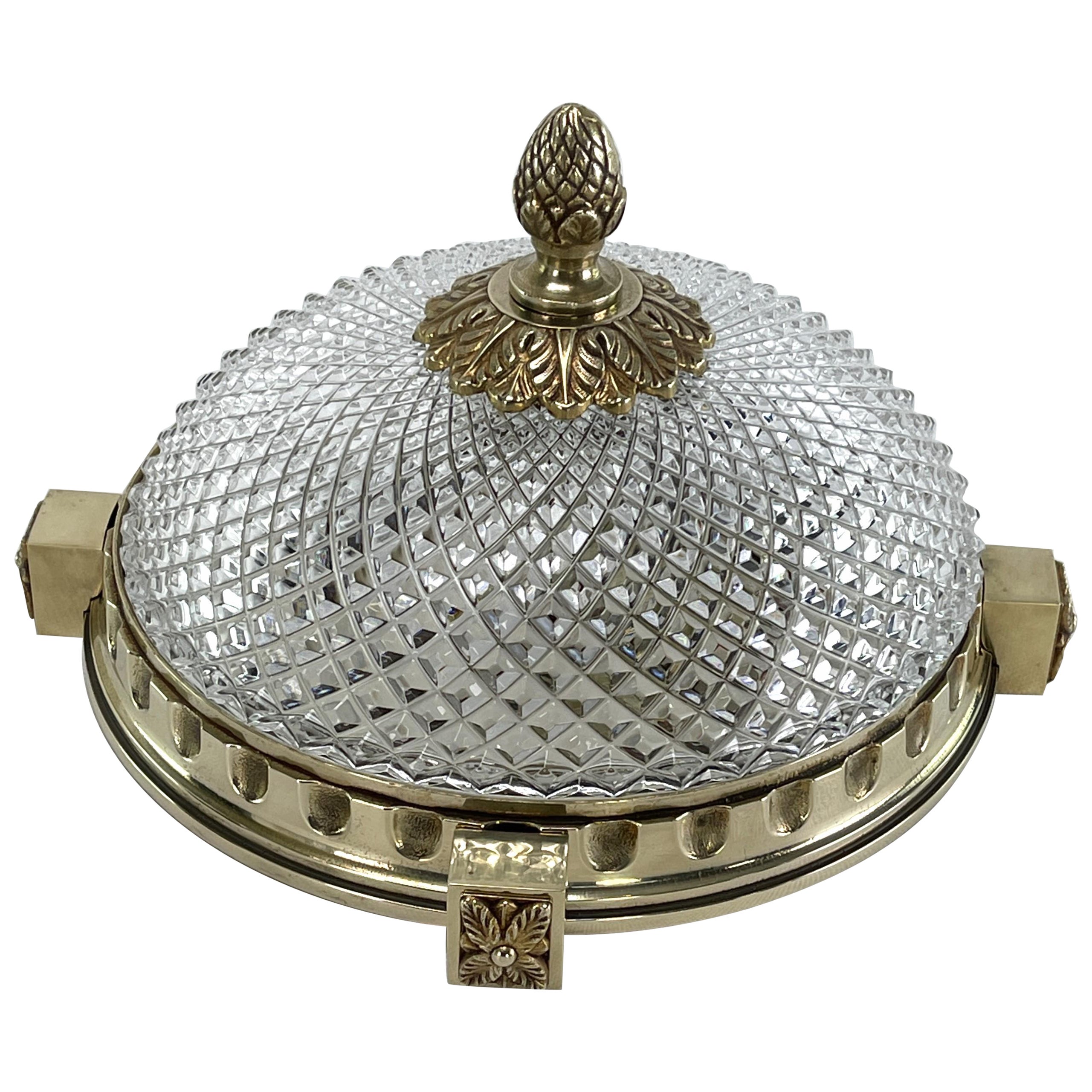 Art Deco Flush Plafoniere or Mount Bronze, 1930s