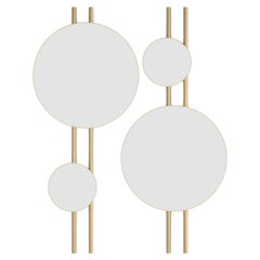 Ensemble de miroirs muraux Art Déco Flute/2, laiton oxydé, fabriqué à la main par Greenapple