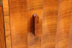 Art Deco Fluted Sideboard in Walnut with Cocktail