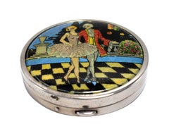 Art Deco Folie Damen Pulver Kompakt, 1930er Jahre