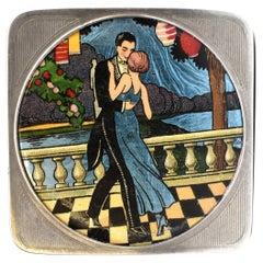 Art Deco Foiled Backed Stratnoid 1930's Ladies Powder Compact