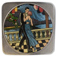 Vintage Art Deco Foiled Backed Stratnoid 1930's Ladies Powder Compact