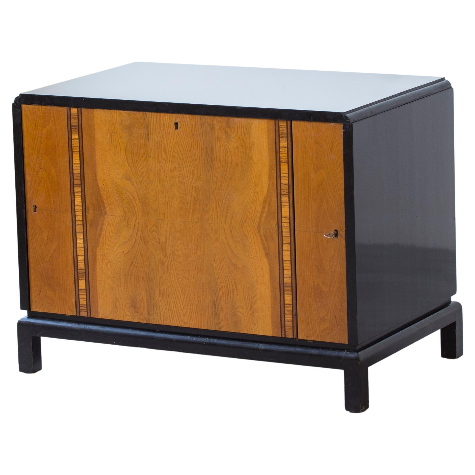 Art deco fold out bar cube in the manner of Otto Schulz, Sweden 1920s For Sale