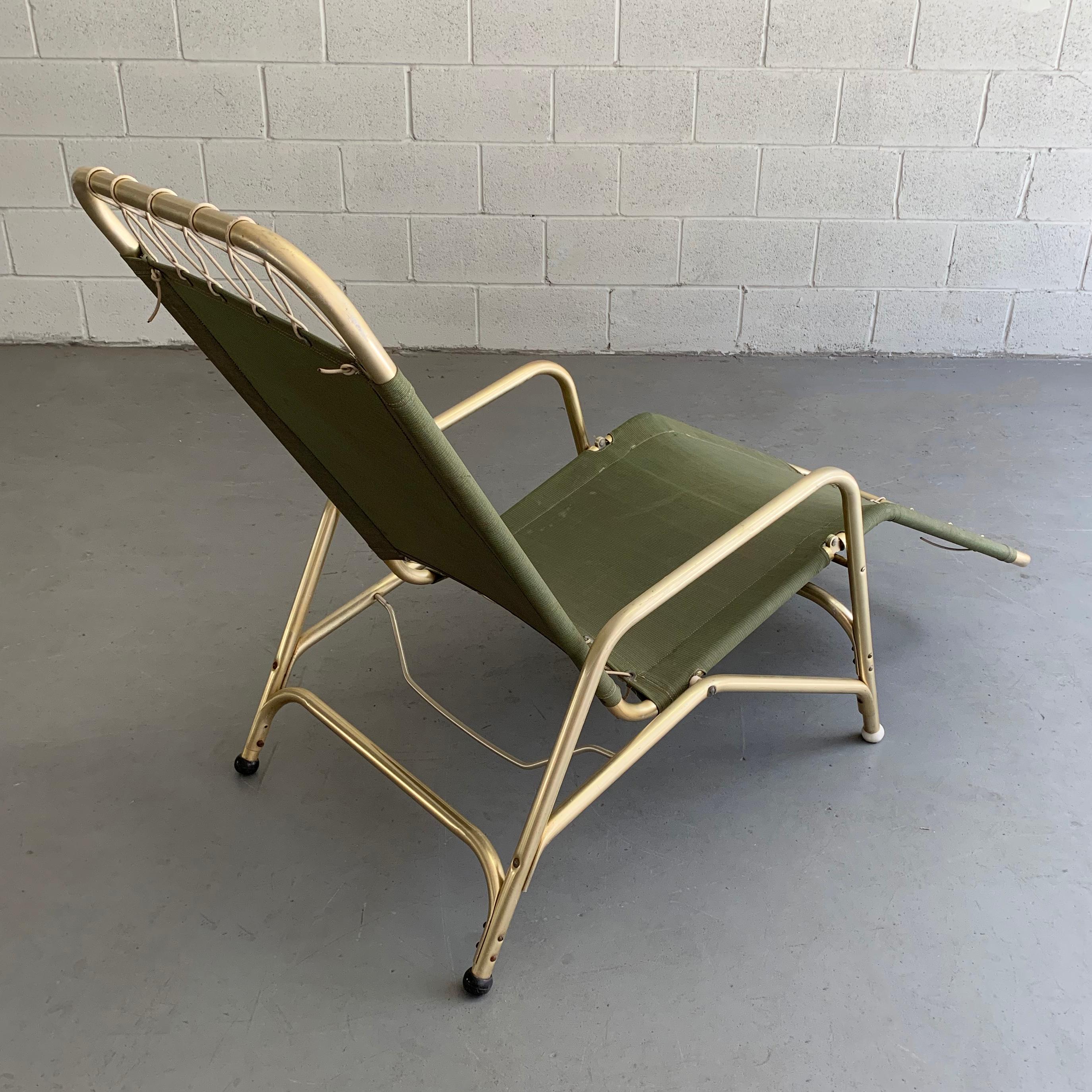 American Art Deco Folding Aluminum Lounge Chair by The Troy Sunshade Company