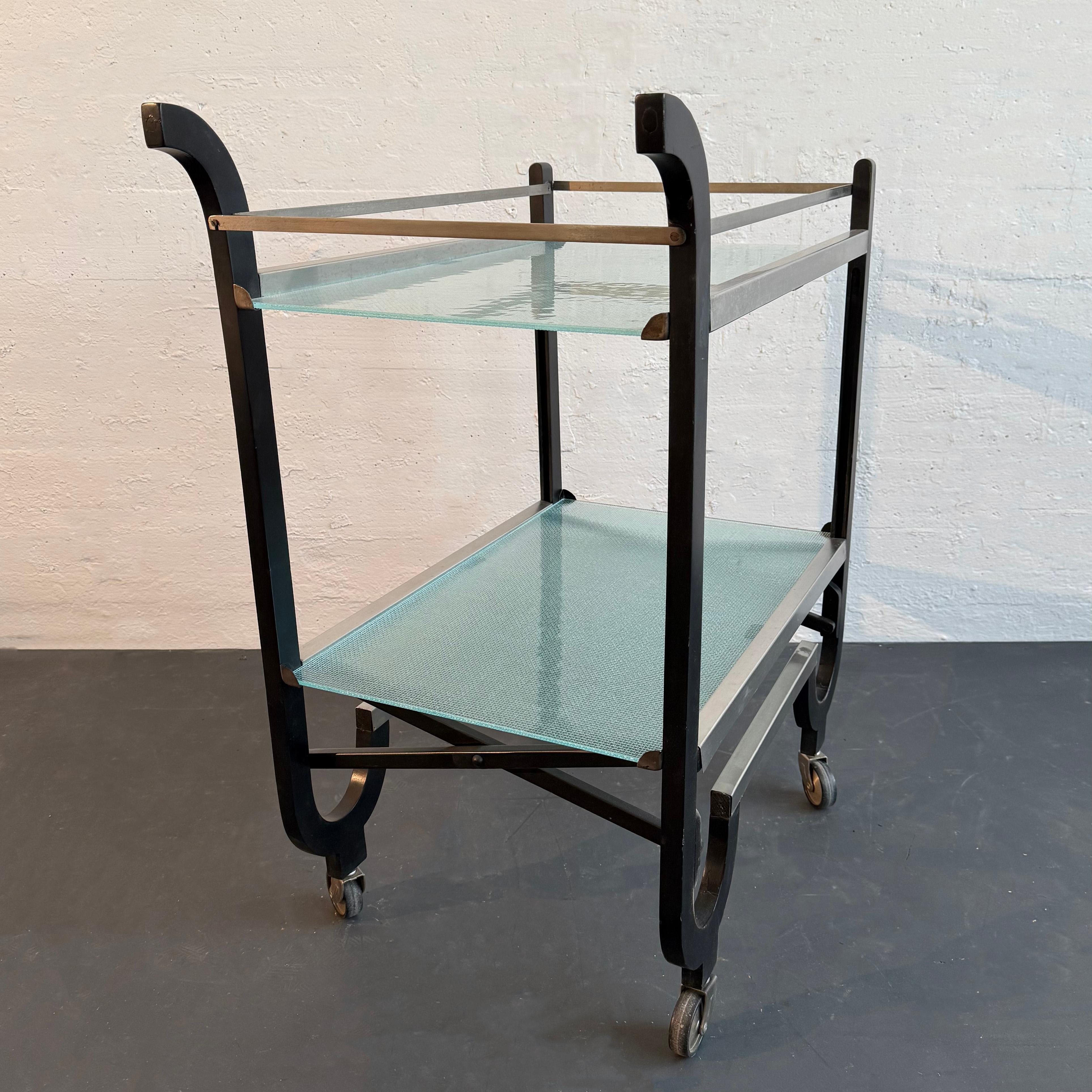 Art Deco Folding Bar Cart Attributed to Donald Deskey In Good Condition For Sale In Brooklyn, NY