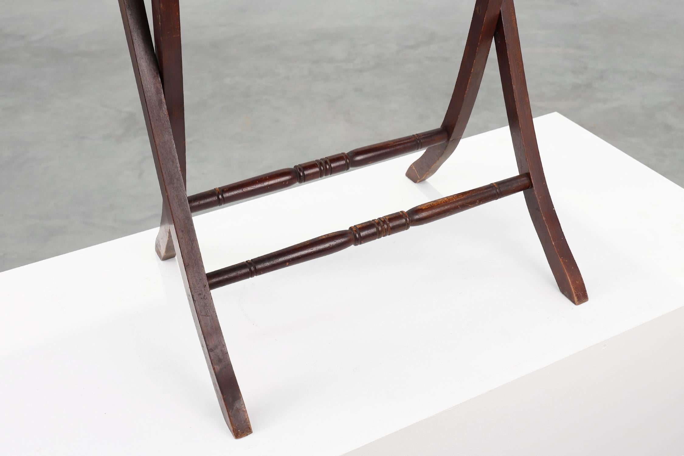 Art Deco Folding side Table in wood, France 1920s For Sale 6