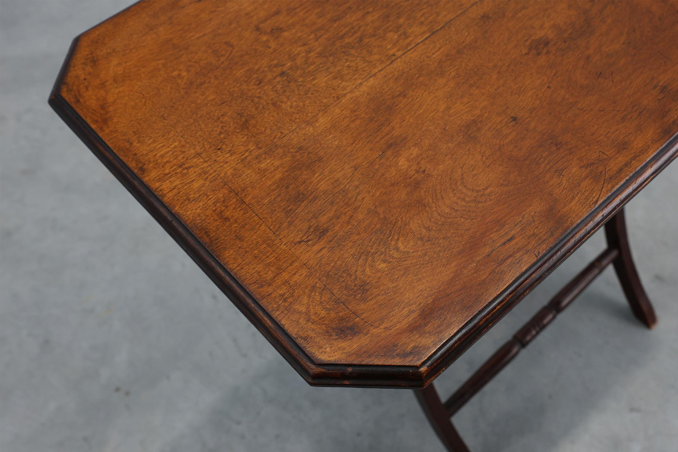 French Art Deco Folding side Table in wood, France 1920s For Sale