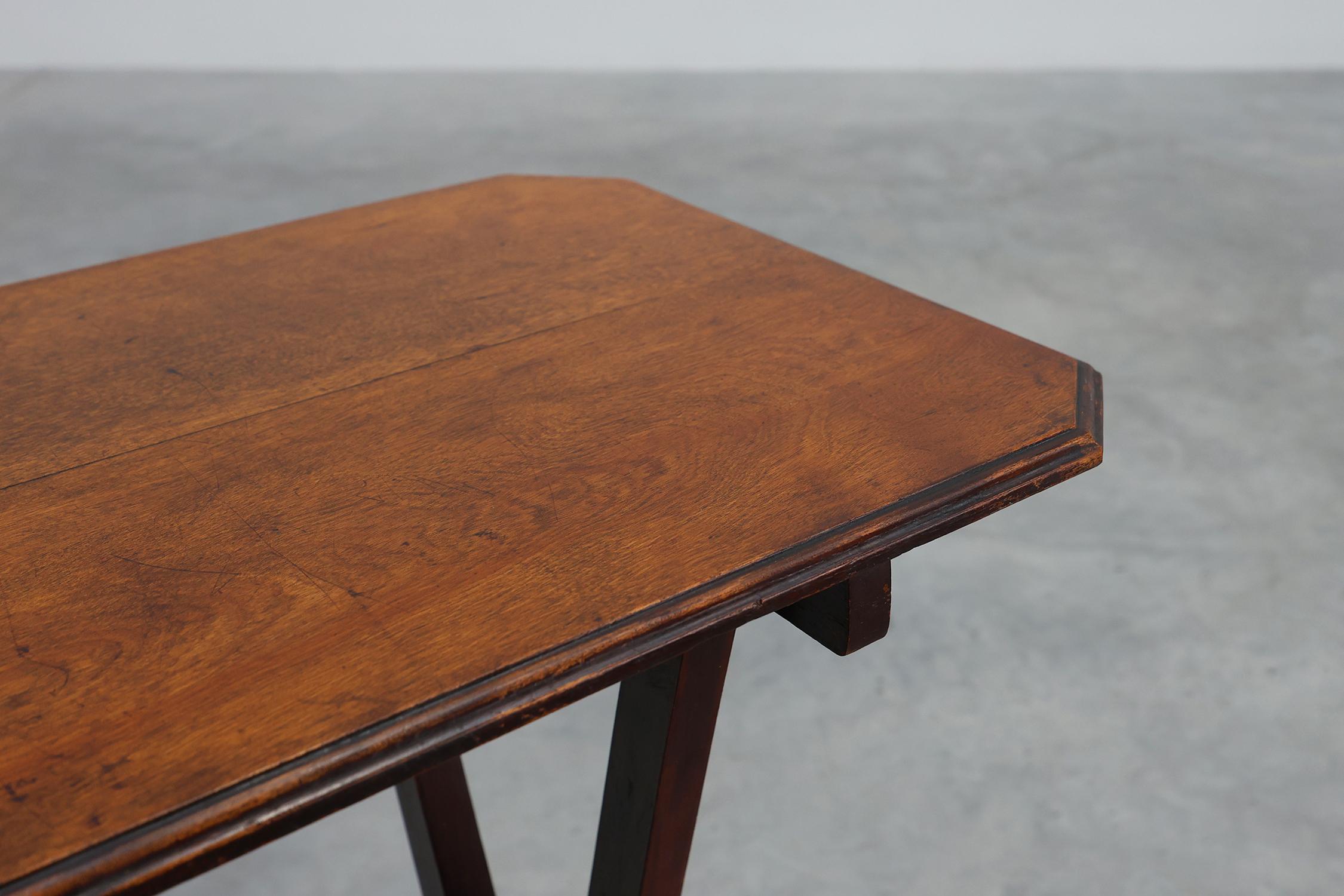 Art Deco Folding side Table in wood, France 1920s In Good Condition For Sale In Meulebeke, BE