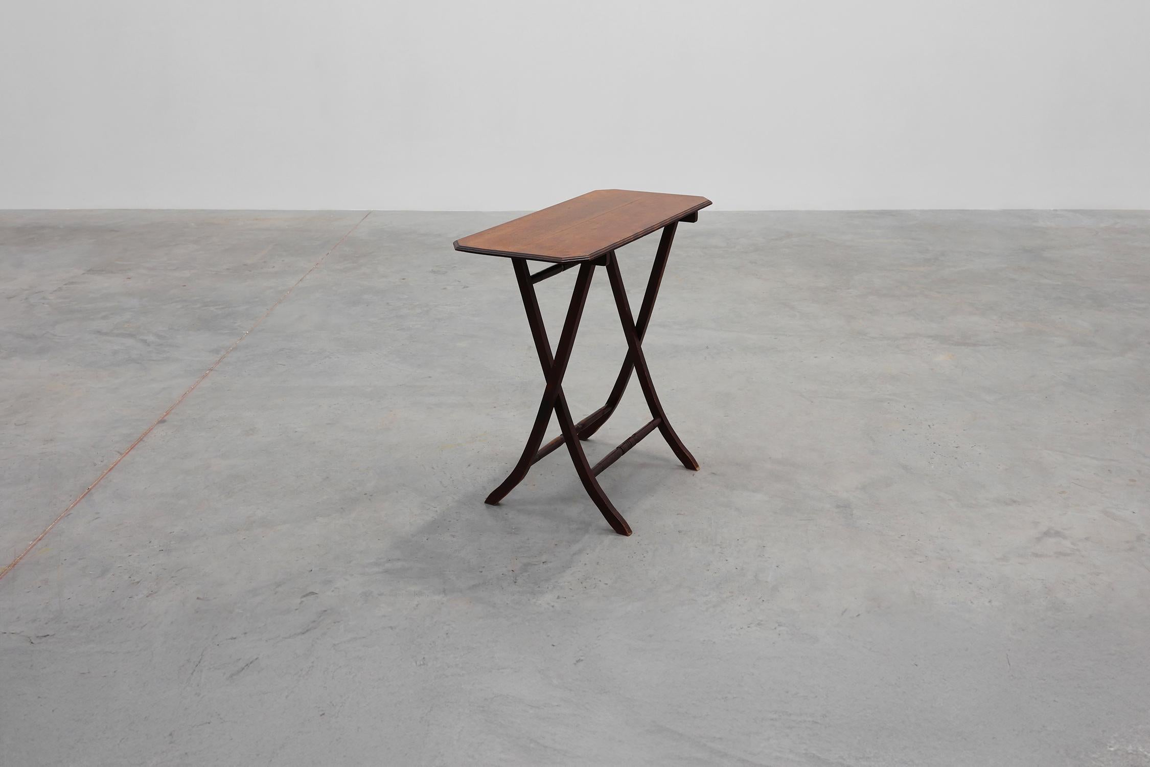 Early 20th Century Art Deco Folding side Table in wood, France 1920s For Sale