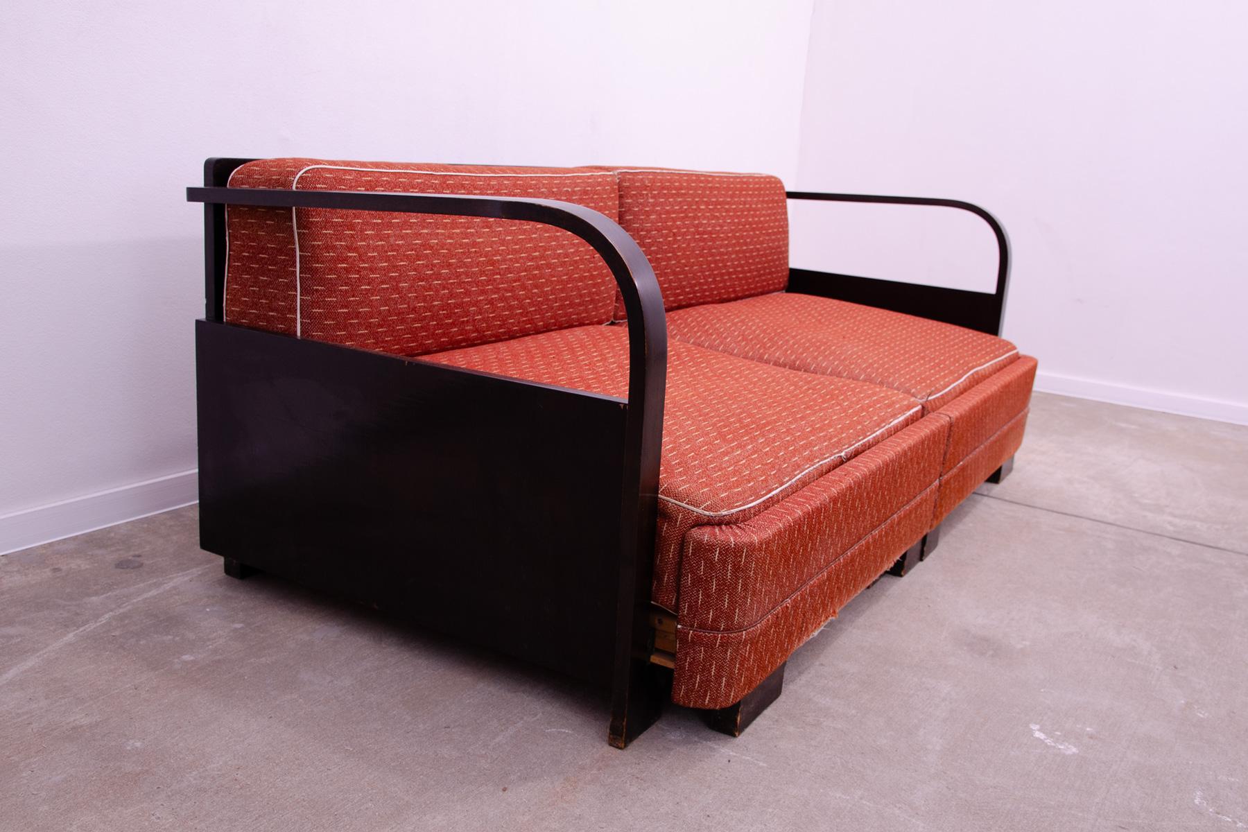 ART DECO folding sofabed, 1940´s, Czechoslovakia In Good Condition In Prague 8, CZ