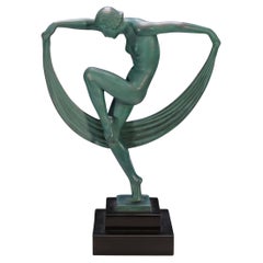 Sculpture de danseuse de Folie Art Déco de Denis pour Max Le Verrier, France, années 1930