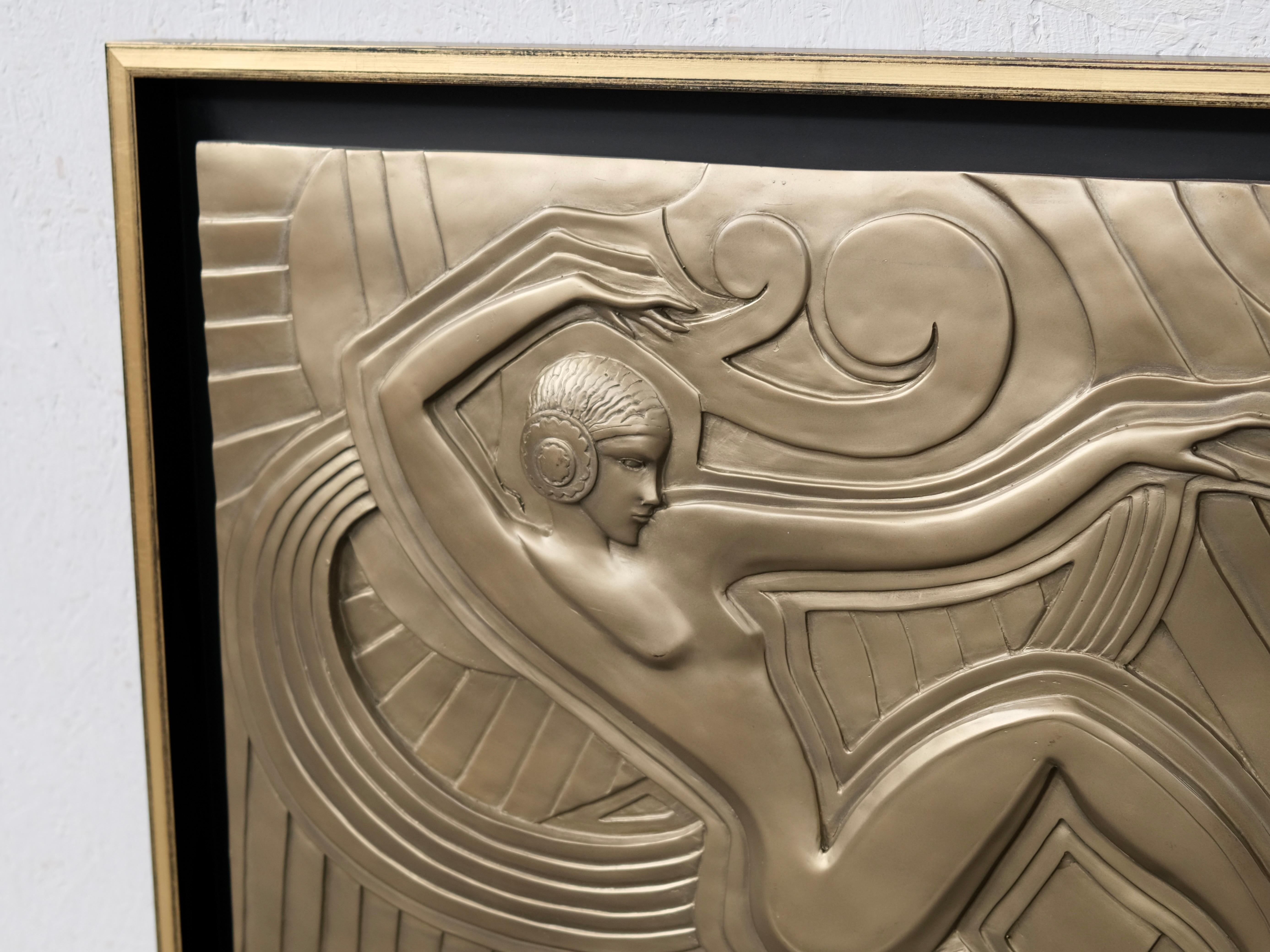 Art Deco Folies Bergère Relief La Danse After Maurice Picaud in Shadow Gap Frame In Good Condition In Ulm, DE
