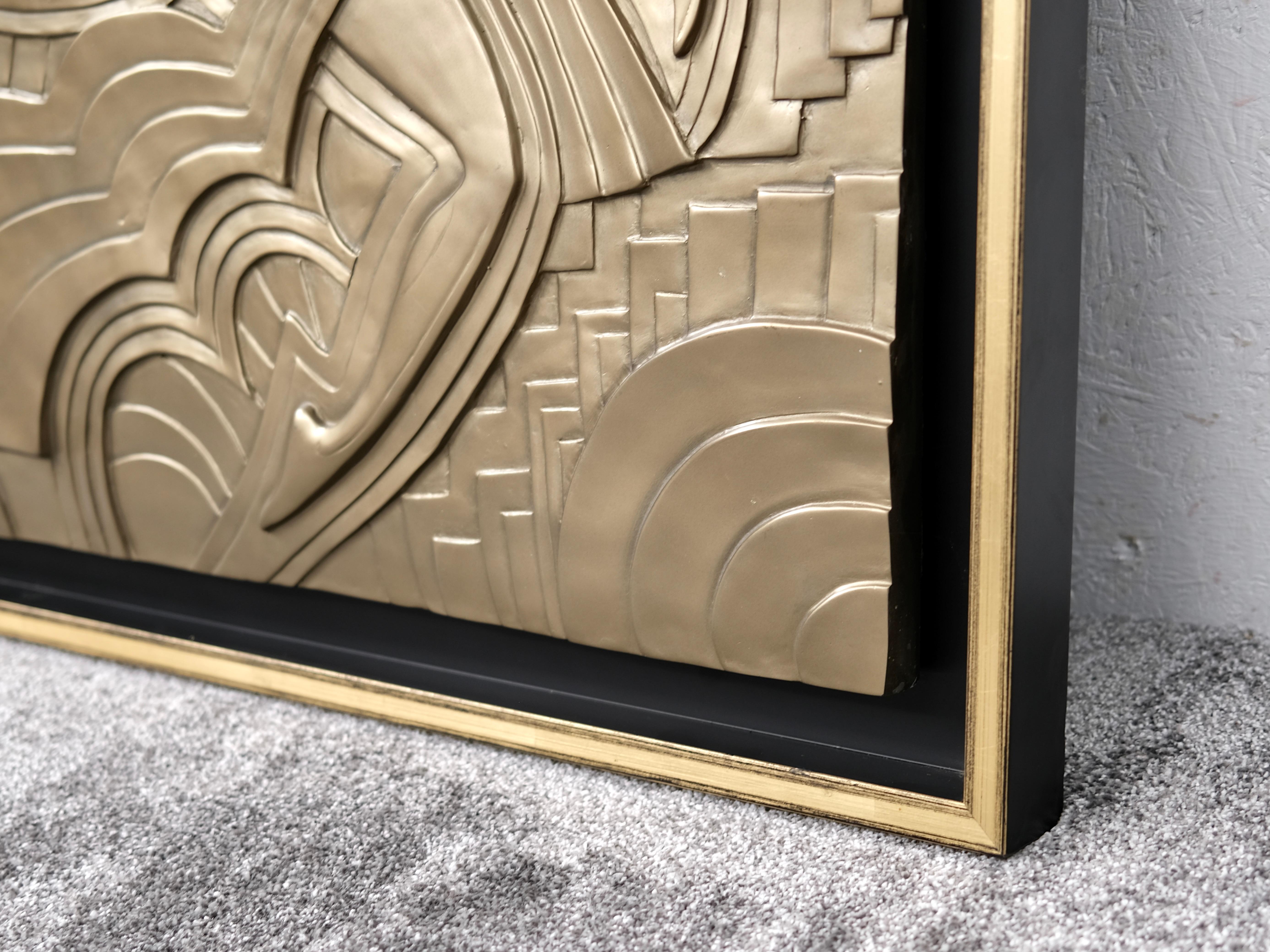 Contemporary Art Deco Folies Bergère Relief La Danse After Maurice Picaud in Shadow Gap Frame