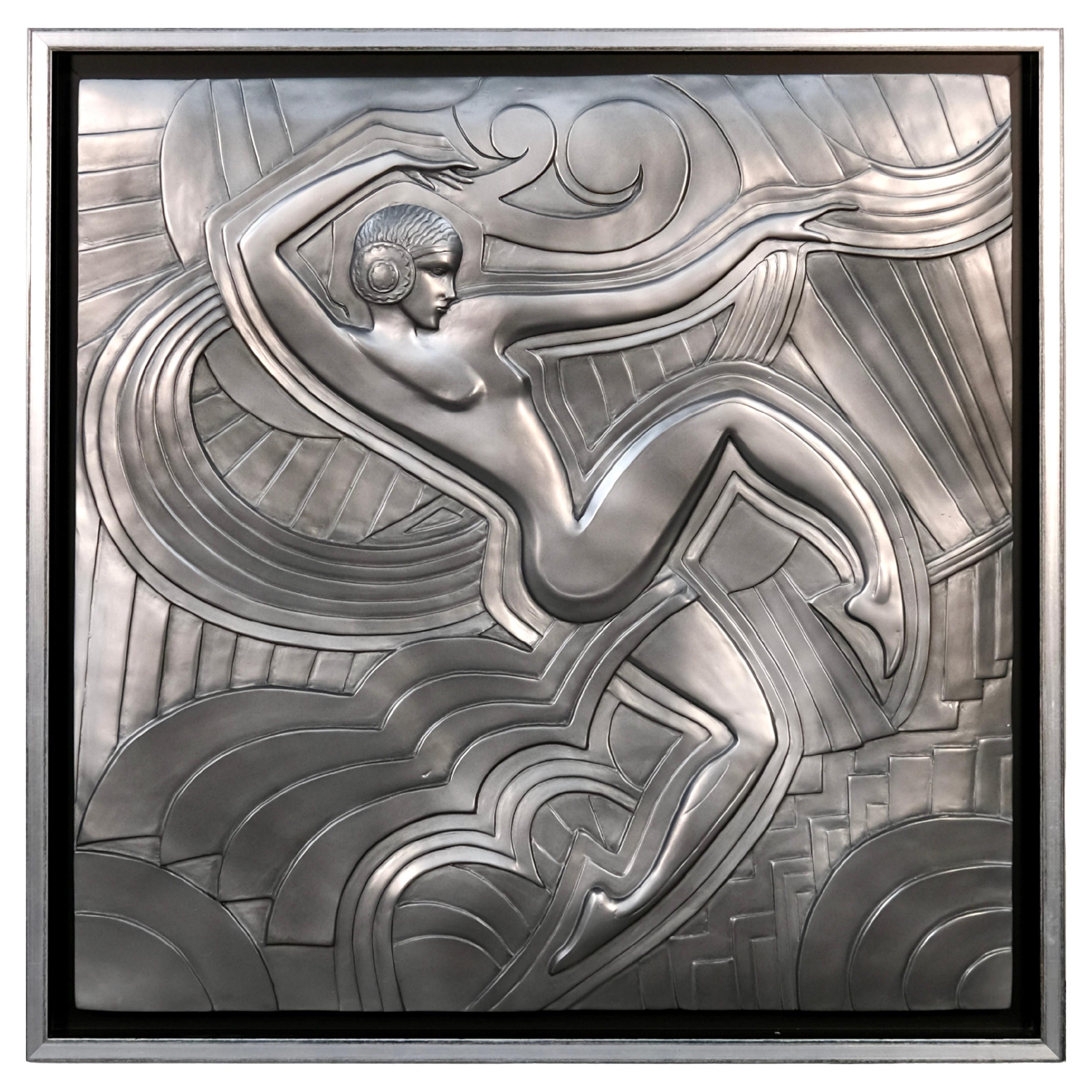 Art Deco Folies Bergère Relief La Danse After Maurice Picaud in Shadow Gap Frame