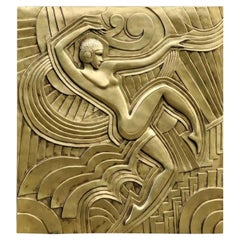 Art Deco 'Folies Bergeres' Large Hanging Wall Plaque, French