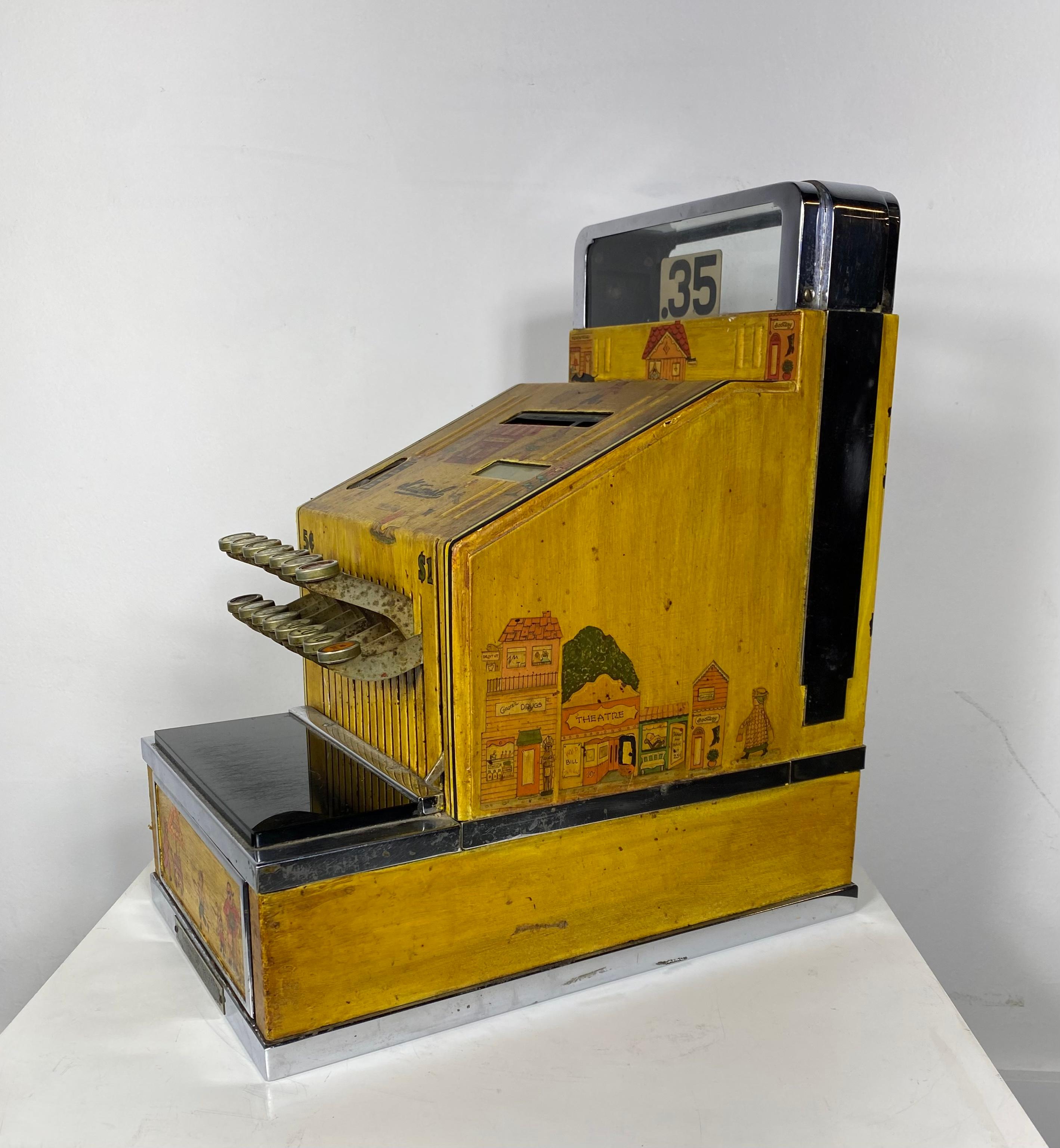  Art Deco / Volks aRT Candy Store, National Cash Register, Schablone und Malerei (Mitte des 20. Jahrhunderts) im Angebot