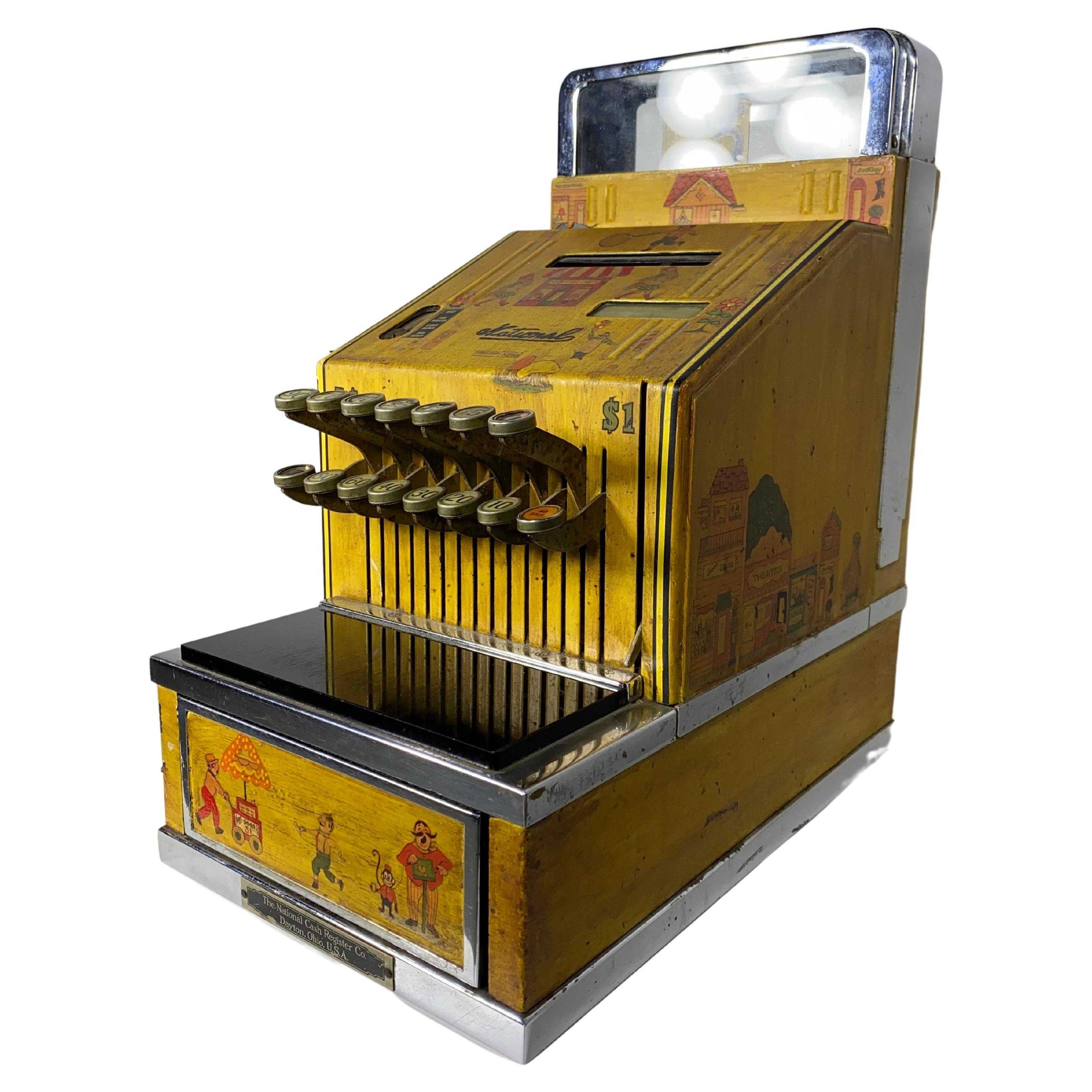  Art Deco / Folk aRT Candy Store, National Cash Register, stenciled and painted For Sale