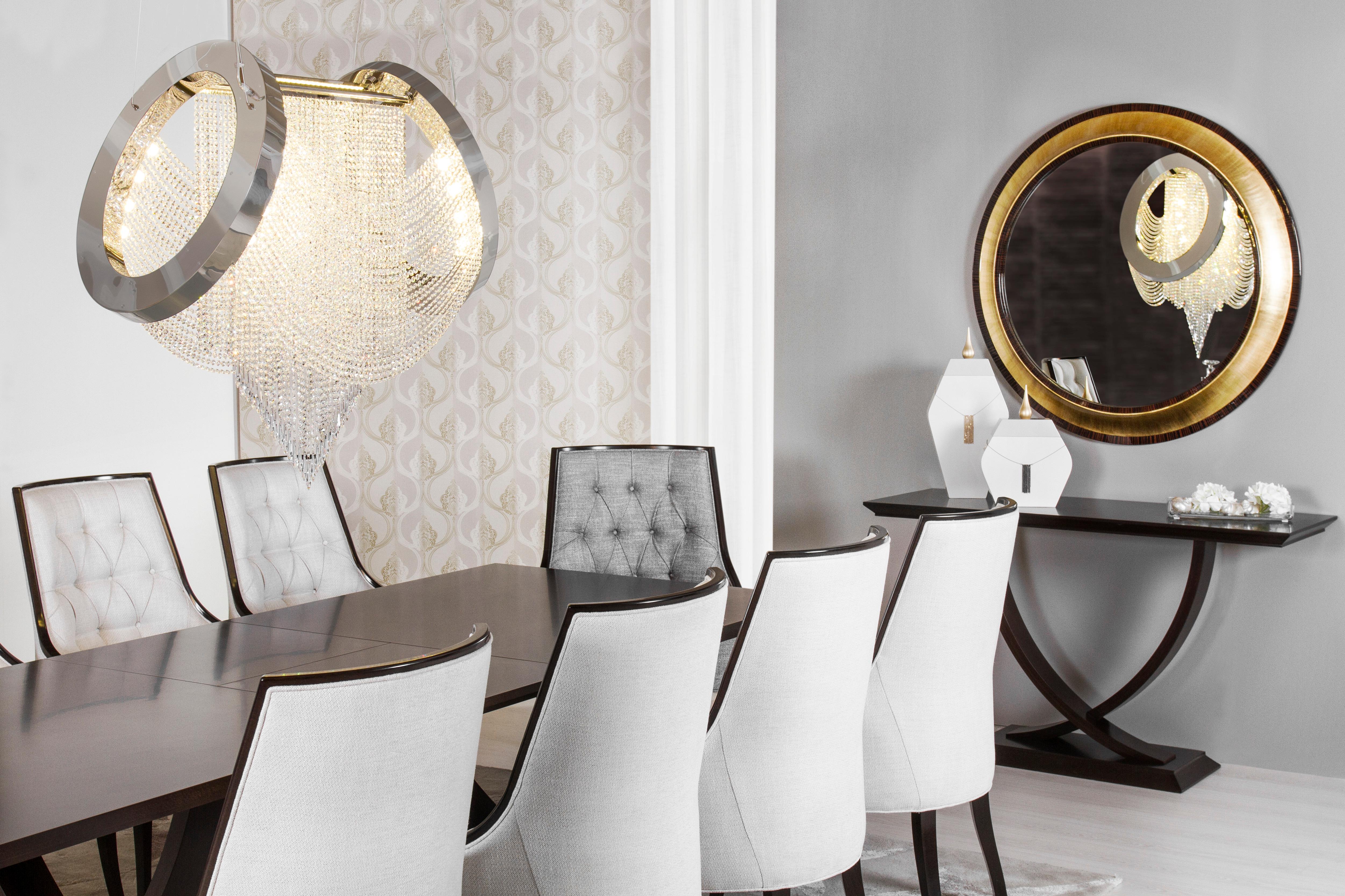 Art Deco Fontaine Console Table, Beech Gold Leaf, Handmade Portugal Greenapple For Sale 3