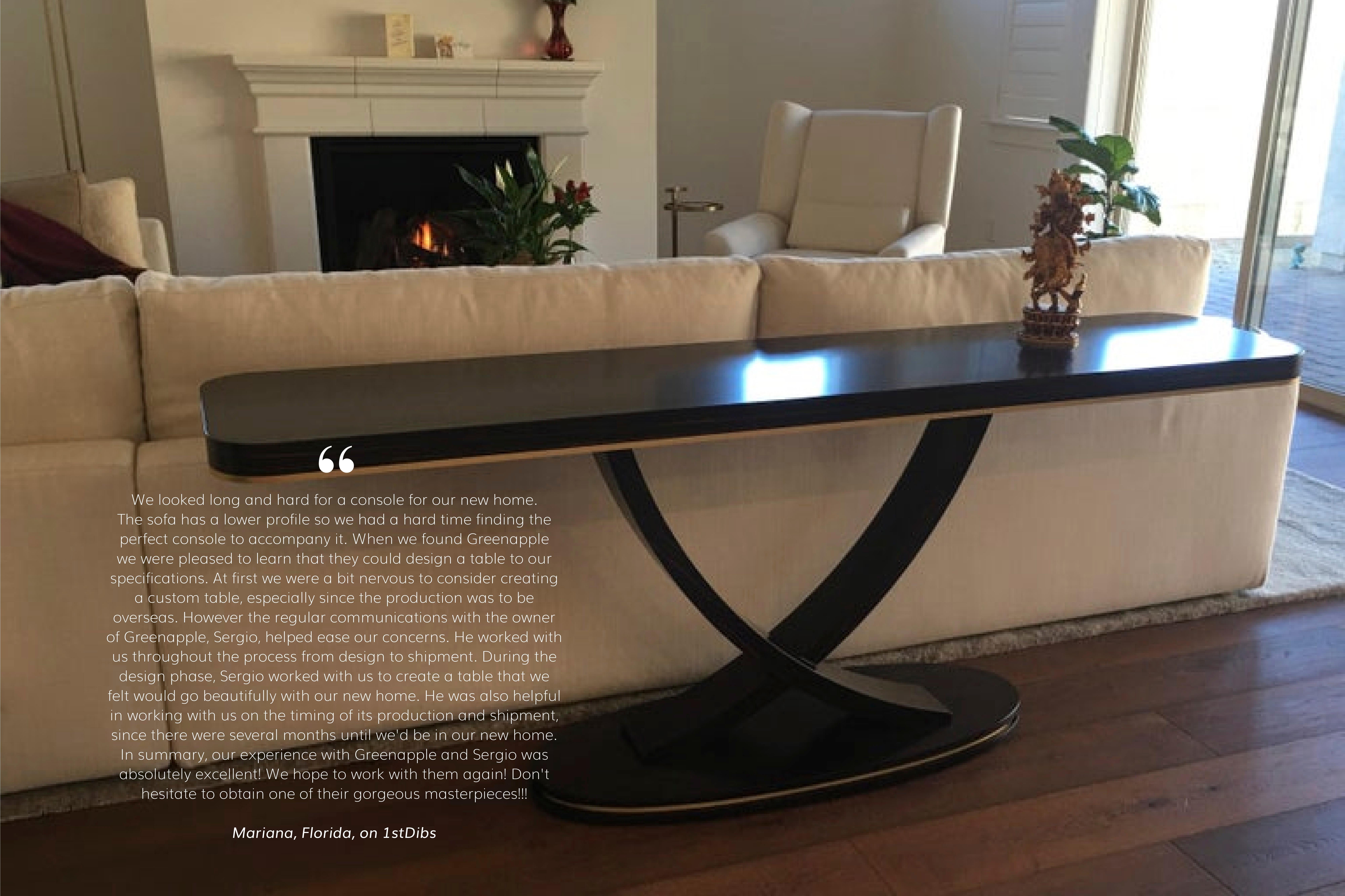 Fontaine Console, Modern Collection, Handcrafted in Portugal - Europe by GF Modern.

The Fontaine console table is named after Jean de La Fontaine, a French poet and fabulist, reflecting the Art Deco style that symbolises the dawn of a new modern