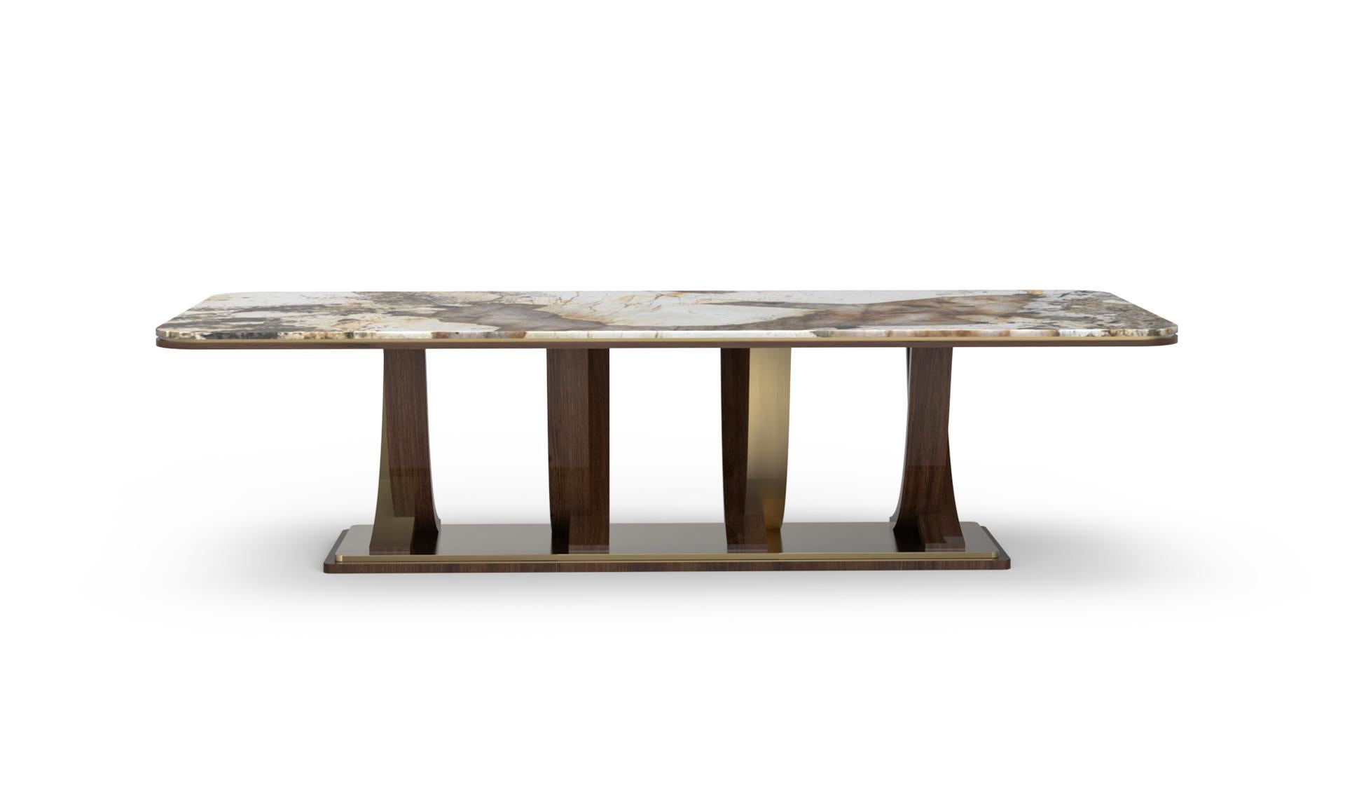 Fontaine Dining Table, Modern Collection, Handcrafted in Portugal - Europe by GF Modern.

The Fontaine dining table is named after Jean de La Fontaine, a French poet and fabulist, reflecting the Art Deco style that symbolizes the dawn of a new