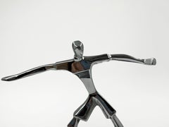 Art Deco football player figurine in silver-plated metal, Hagenauer, Austria, 20