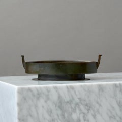 Art Deco Footed Oval Bronze Bowl by Gross & Christensen, Denmark, 1930s