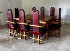 Unusual set eight .1930s Art Deco Arm / Dining Chairs manner of KEM Weber