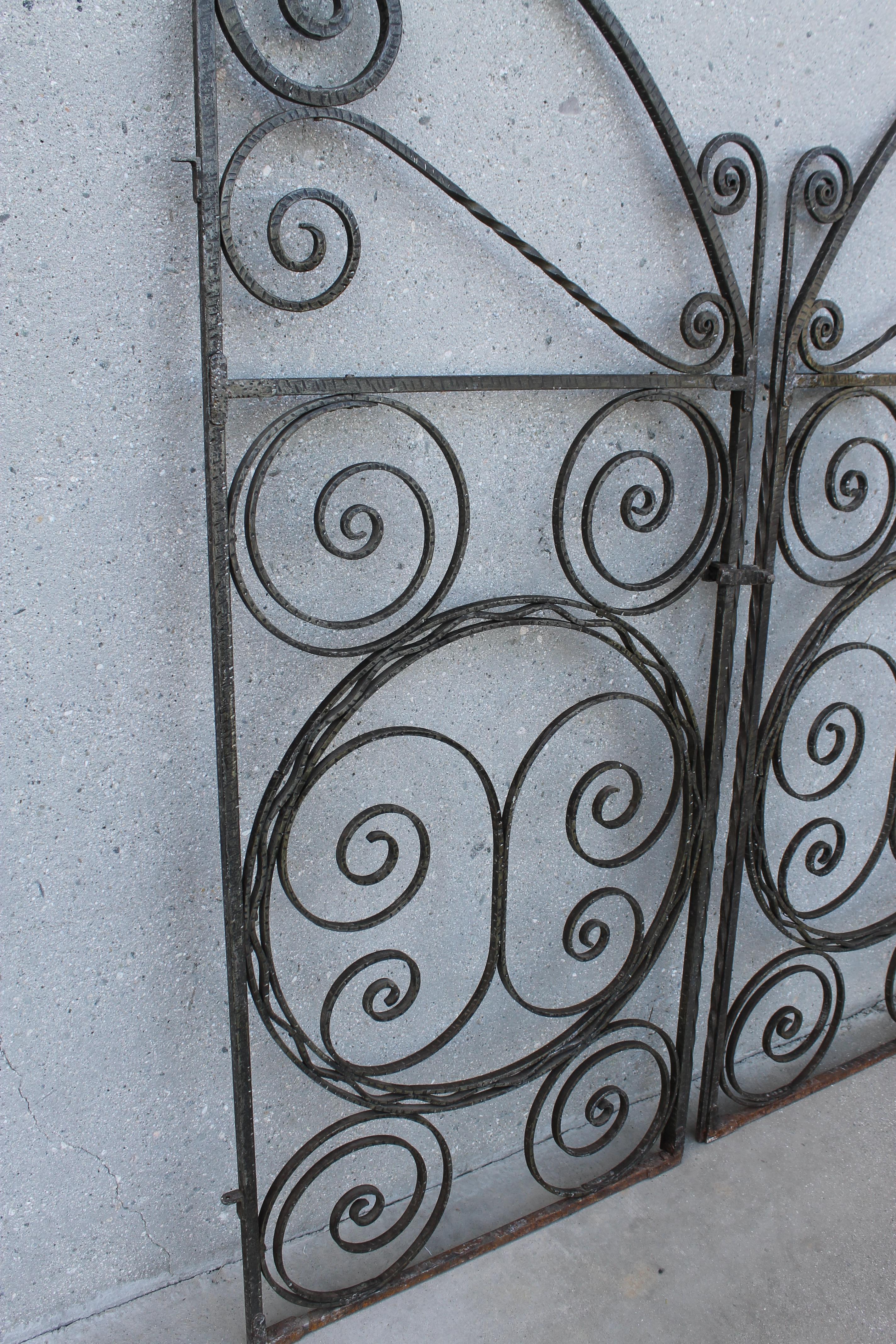 Mid-20th Century Art Deco Forged Iron Gates