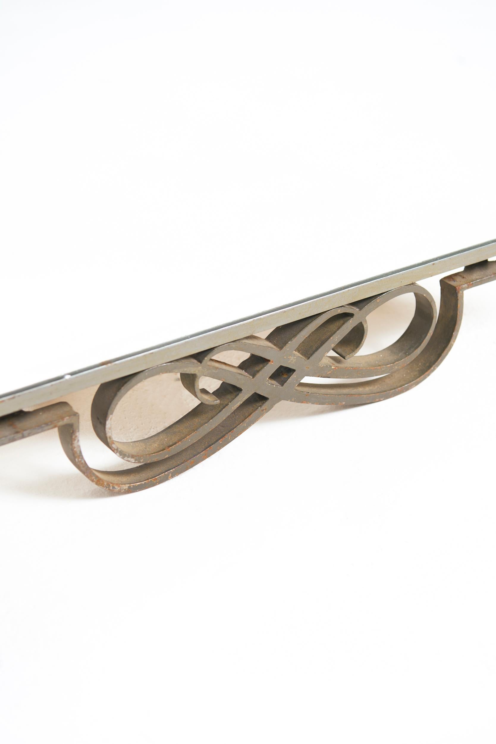 Mid-20th Century Art Deco Forged Iron Mirror For Sale