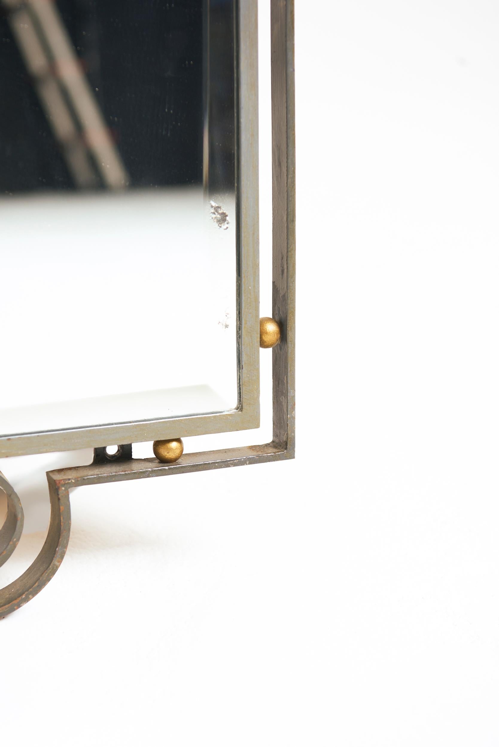 Art Deco Forged Iron Mirror For Sale 3