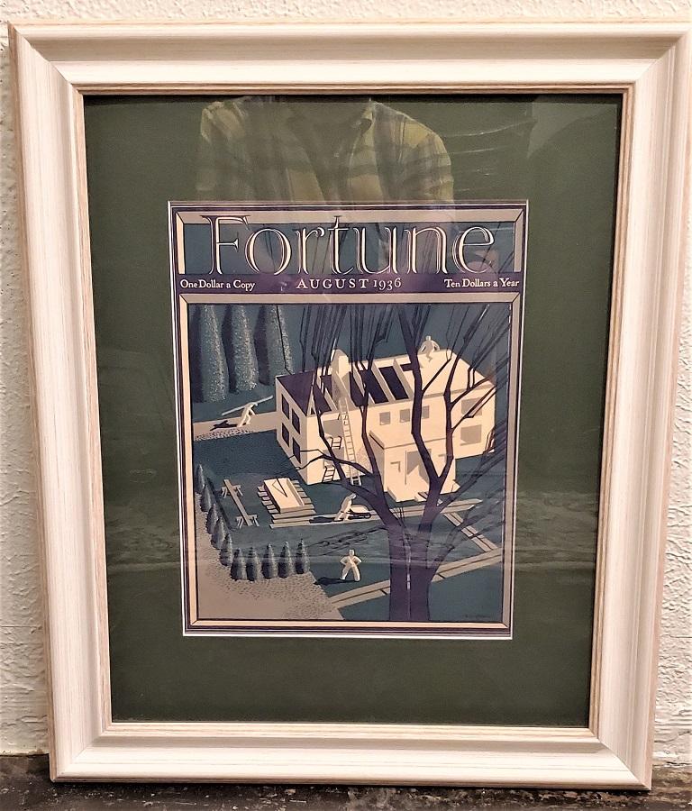 Presenting a fabulous original Art Deco Fortune Magazine Cover, August 1936.

The cover of Fortune Magazine for August 1936, framed and matted.

This is an original cover, not a re-print or copy. It is the cover of an actual 1936 Fortune