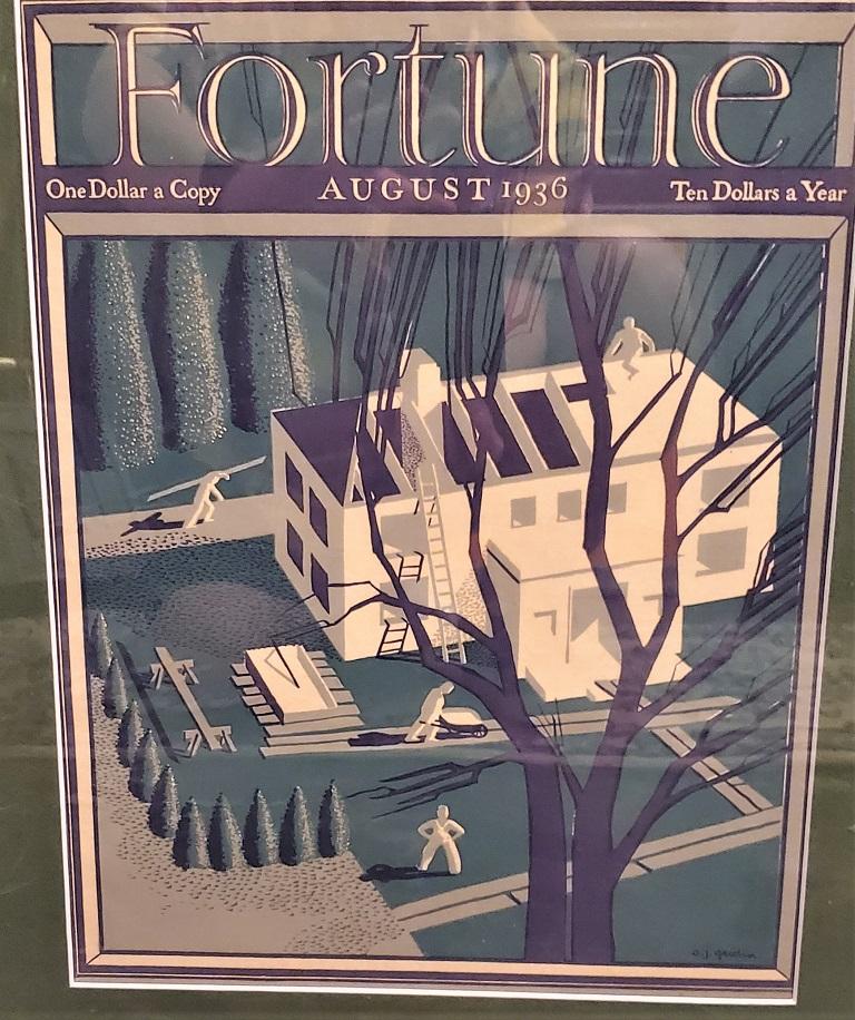 Art Deco Fortune Magazine Cover, August 1936 In Good Condition For Sale In Dallas, TX