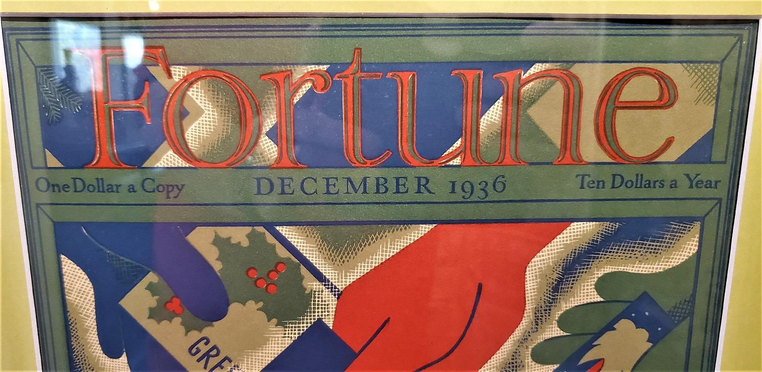 Engraved Art Deco Fortune Magazine Cover December, 1936