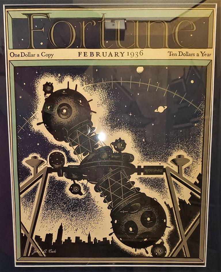 Presenting a fabulous original Art Deco Fortune Magazine cover February 1936.

The cover of Fortune Magazine for February 1936, framed and matted.

This is an original cover, not a re-print or copy. It is the cover of an actual 1936 Fortune