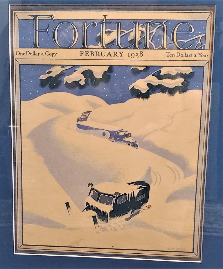 Gravé Couverture du magazine Fortune Art Déco, février 1938 en vente