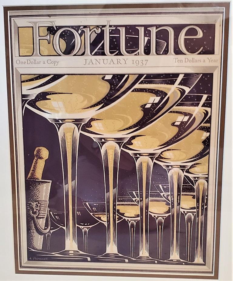 Engraved Art Deco Fortune Magazine Cover January 1937
