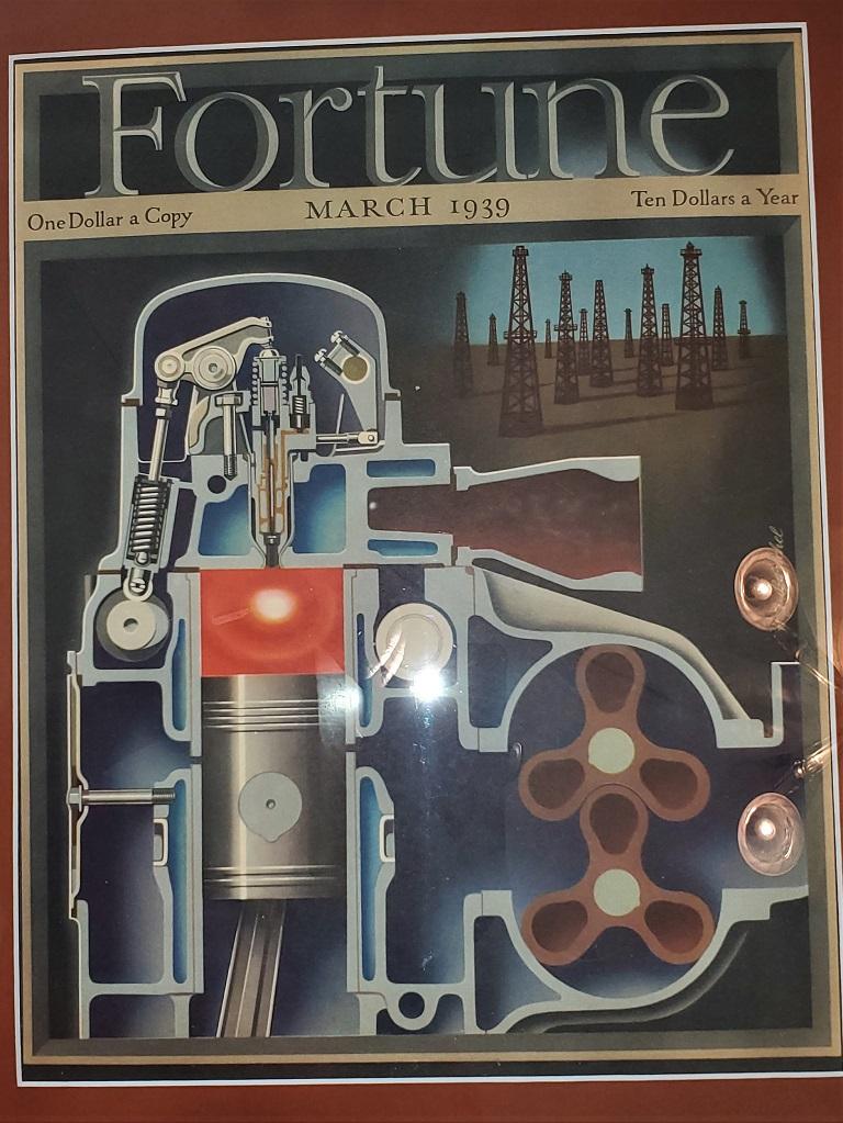 Presenting a fabulous original Art Deco Fortune Magazine cover, March 1939.

The cover of Fortune Magazine for March 1939, framed and matted.

This is an original cover, not a re-print or copy. It is the cover of an actual 1939 Fortune Magazine