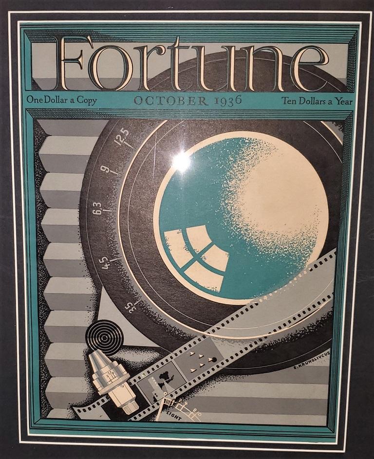 Gravé Couverture du magazine Fortune Art Déco d' octobre 1936 en vente