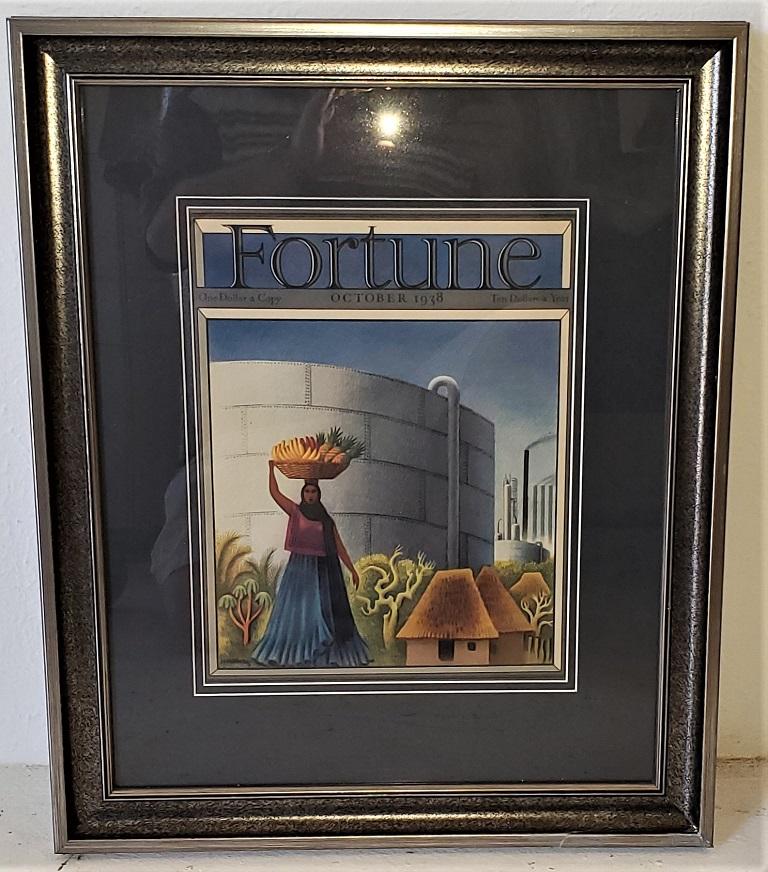Presenting a fabulous Original Art Deco Fortune Cover October 1938.

The cover of Fortune Magazine for October 1938, framed and matted.

This is an original cover, not a re-print or copy. It is the cover of an actual 1938 Fortune Magazine and we