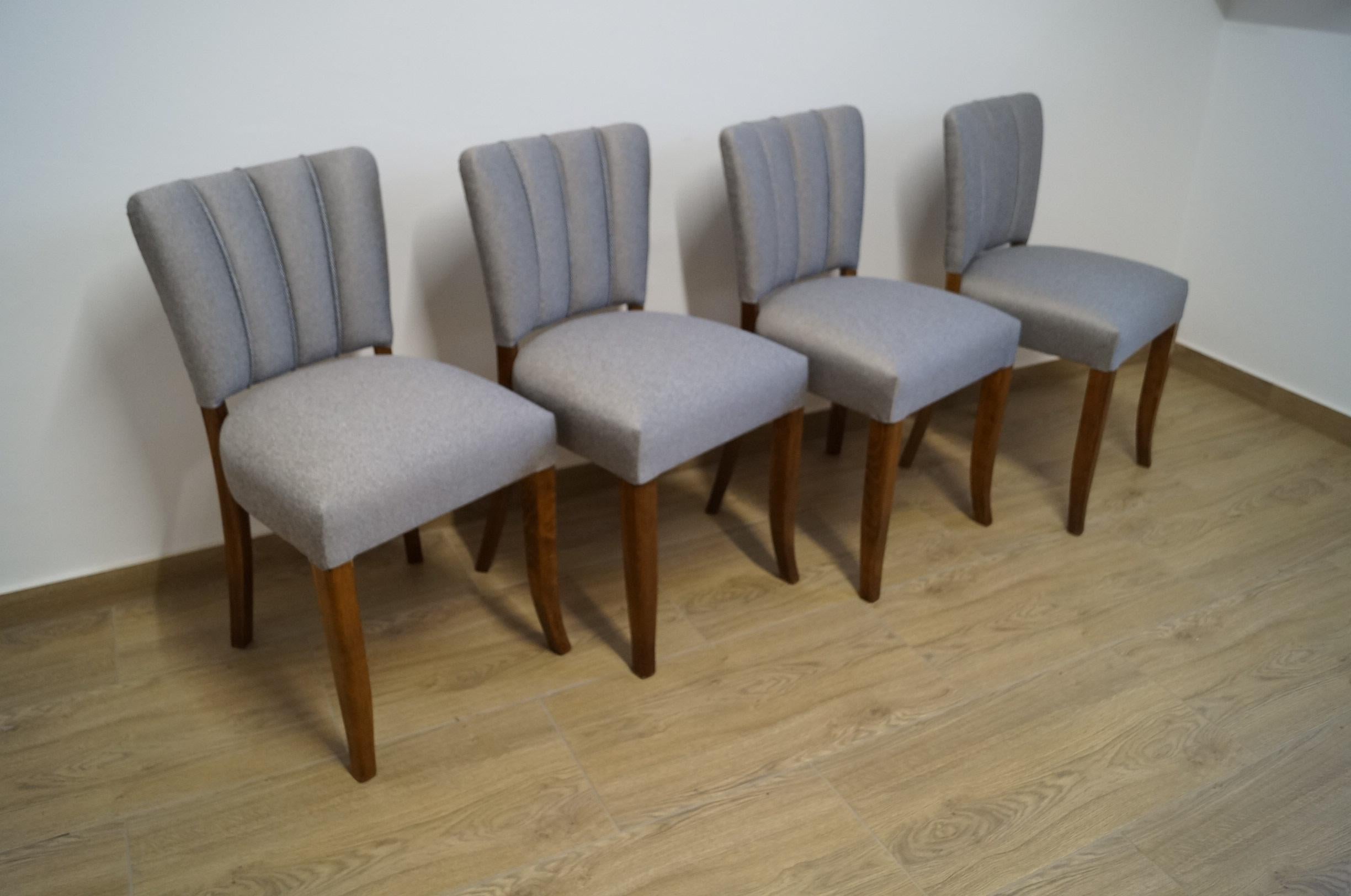 Early 20th Century Art Deco Four Chairs J. Halabala . For Sale