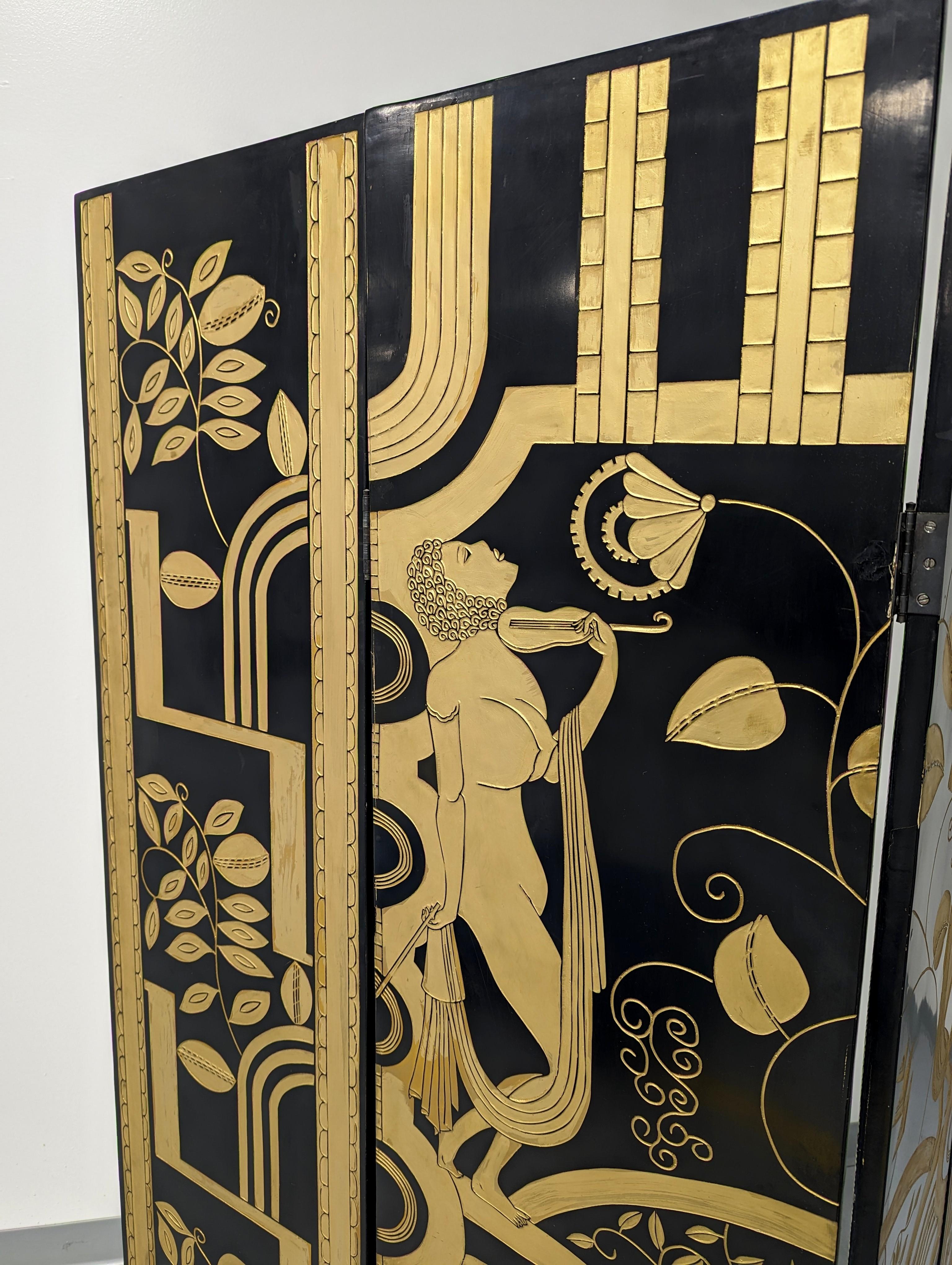 Paravento a quattro pannelli Foldes in stile Art Déco, opera di Paul Feher in vendita 4