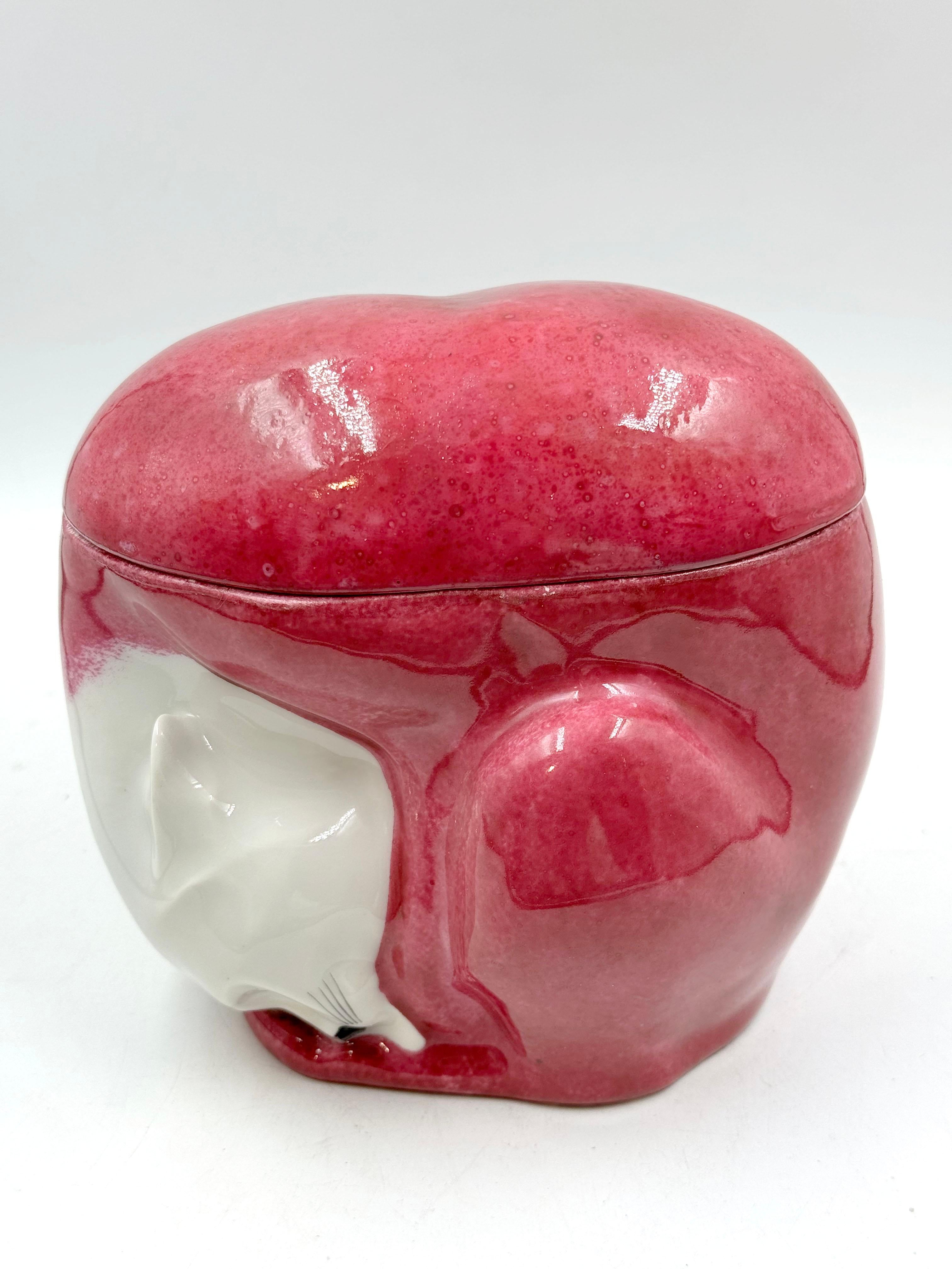 Early 20th Century Art Deco Fox Porcelain Box by Édouard Marcel Sandoz for Theodore Haviland For Sale