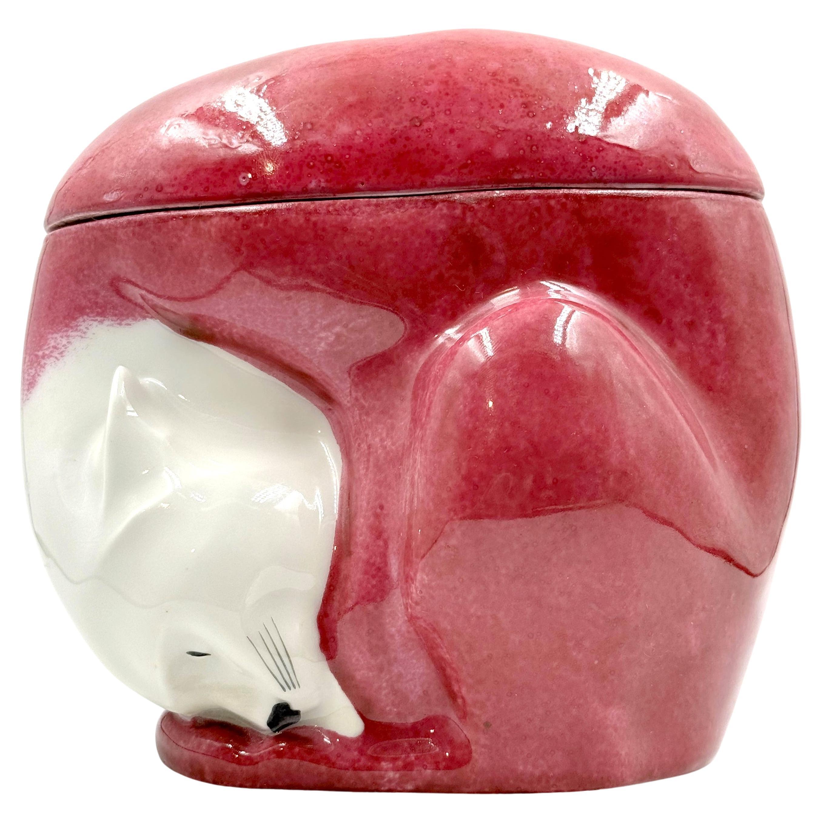 Caja de porcelana Art Déco Zorro de Édouard Marcel Sandoz para Theodore Haviland