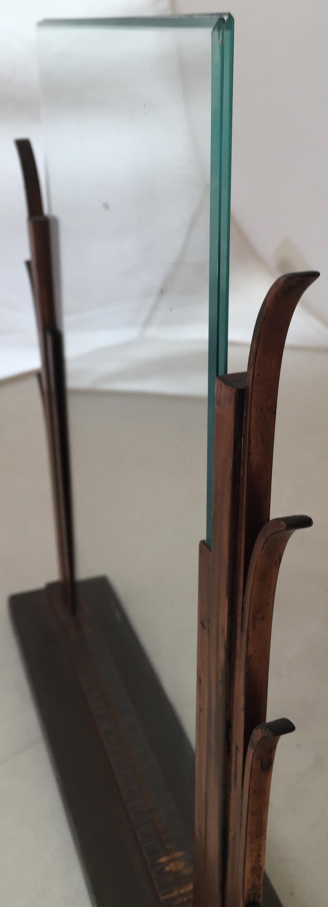 Art-Déco-Rahmen aus Bronze und Glas, Frankreich im Angebot 4